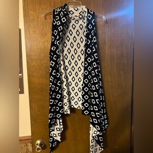 Cato Black and White Geometric Cardigan